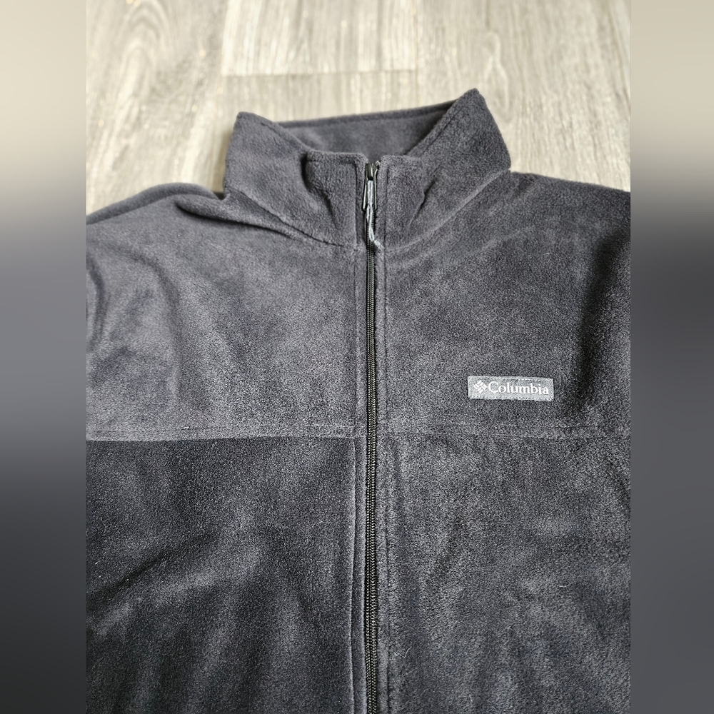 Columbia Mens Black Zip Up Fleece Jacket XL NEW - Picture 3 of 10